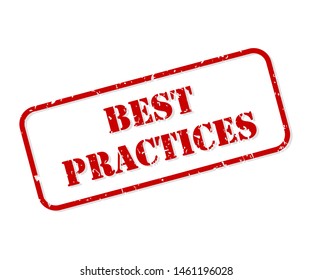 Best practises red rubber stamp vector isolated