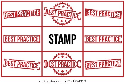 Mejor Pratice Red Rubber Stamp set vector diseño.