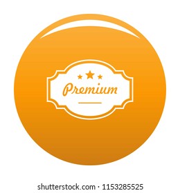 Best premium label icon. Simple illustration of best premium label vector icon for any design orange