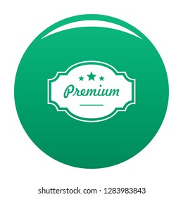 Best premium label icon. Simple illustration of best premium label vector icon for any design green