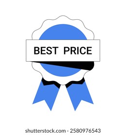 Best Price Badge In Flat Vector Illustration Symbolizing Cost Savings, Affordable Deals, And Budget Friendly Offers, Isolated On White Background