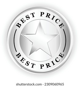 Best Price Badge or Best Offer Badge With Glossy Gradient Vector Illustration, Best Deal Seal, Best Deal Label, Emblem, Logo, Button, Sticker, Card Design Element
