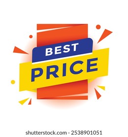 Best price banner label or tag. Advertising discounts sign vector.
