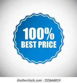 Best Price Blue Label Vector Illustration EPS10