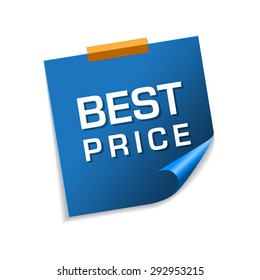Best Price Blue Sticky Notes Vector Icon Design