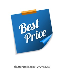 Best Price Blue Sticky Notes Vector Icon Design