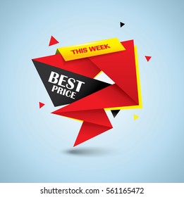 Best price bubble style banner - vibrant colors and origami design