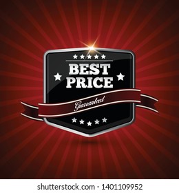 Best price button, retro vintage badge. Vector.