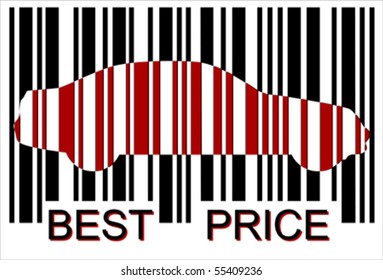 best price car bar-code, Isolated over background, vector ILLUSTRATION
