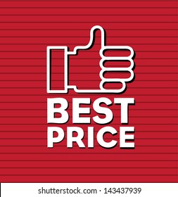 best price design over red background vector illustration