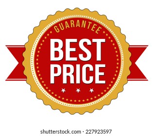 Best price guarantee badge on white background, vector illustration