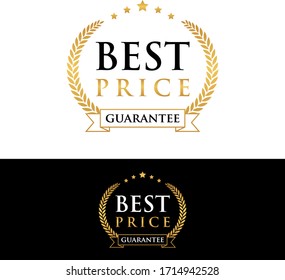 best price guarantee golden badge and label vector