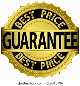 Best price guarantee golden label, vector illustration