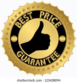 Best price guarantee golden label, vector illustration