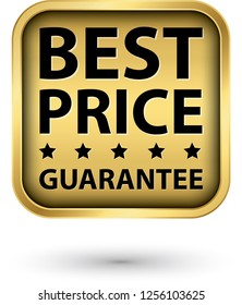 Best price guarantee golden label, vector illustration 