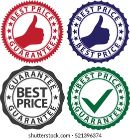 Best price guarantee label set, vector illustration