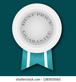 best price guarantee medallion, abstract vector art illustration