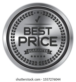 Best Price Guarantee. Vector Metallic Badge.