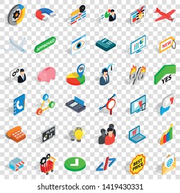 Best price icons set. Isometric style of 36 best price vector icons for web for any design