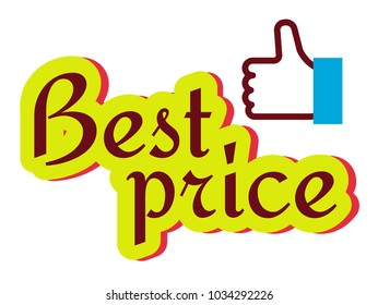 Best price label, flat vector illustration for graphic and web design