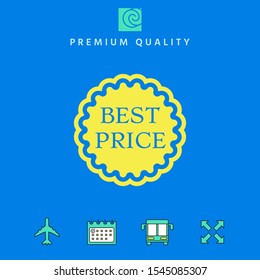 Best Price label icon. Graphic elements for your design