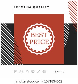 Best Price label icon. Graphic elements for your design