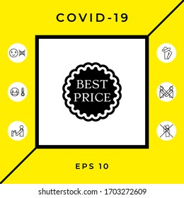 Best Price label icon. Graphic elements for your design