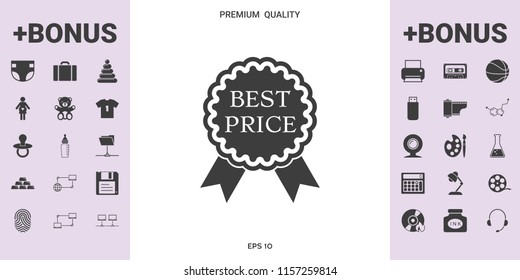 Best Price label icon with ribbons - graphic elements for your design