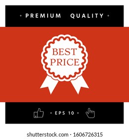 Best Price label icon with ribbons. Graphic elements for your design