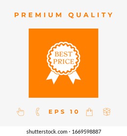 Best Price label icon with ribbons. Graphic elements for your design