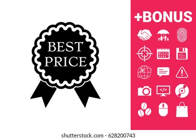 Best Price label icon with ribbons