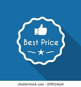 Best price label with long shadow