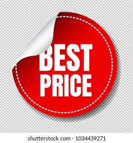 Best Price Label Set Transparent Background With Gradient Mesh, Vector Illustration