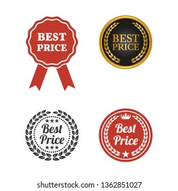 Best price labels on white background. Vector illustration