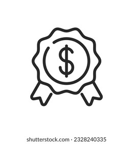 Best Price Medal Icon. Vector Linear Editable Sign of Superior Value and Excellent Pricing in Commerce and Retail Designs.