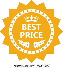 Best Price Offer Gold Label Icon