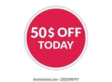 Best price only today 50$ off . Red vector banner illustration isolated on white background