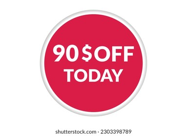 Best price only today 90$ off . Red vector banner illustration isolated on white background