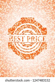 Best Price orange mosaic emblem with background