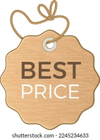 Best price promo tag. Craft paper label