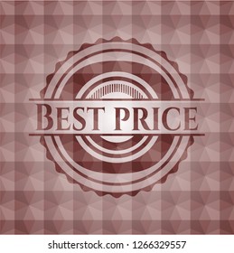Best Price red badge with geometric background. Seamless.