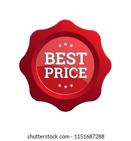 Best Price red badge vector on white background vector