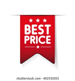 Best price red ribbon vector