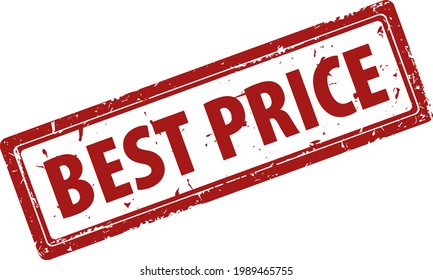 Best Price red square filled rubber stamp icon. Best Price print.