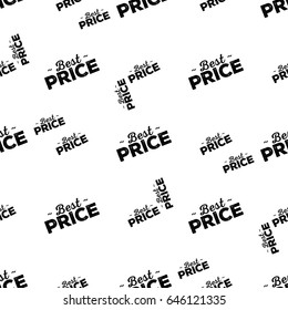 Best Price Seamless Pattern. Black Stamp. Hand Drawn Lettering with Fonts Combination. Handwritten Script Label for Banner, Website, Flyer, Postcard, Poster. 
