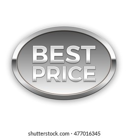 Best price silver badge, vector