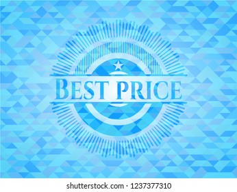 Best Price sky blue emblem with mosaic background