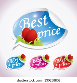 Best price sticker with Easter decoration