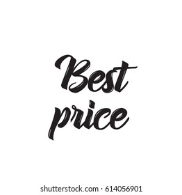 best price, text design. Vector calligraphy. Typography poster. Usable as background.