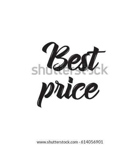 best price, text design. Vector calligraphy. Typography poster. Usable as background.